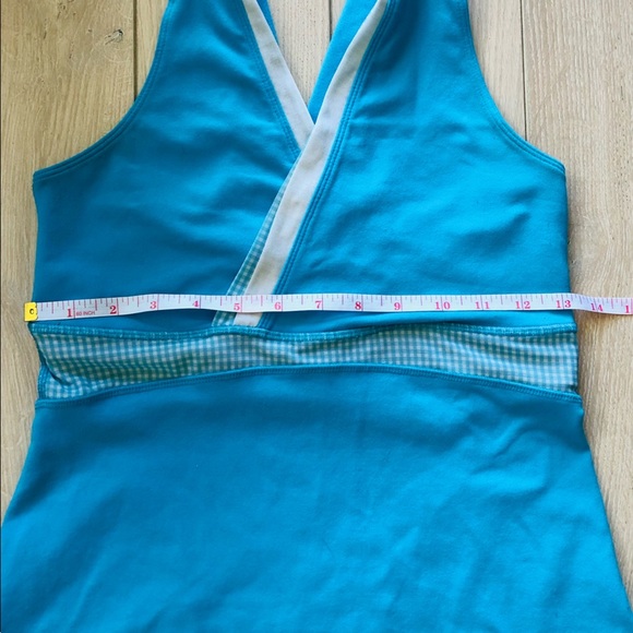 Lululemon Light Blue Gingham Built in Bra Tank Top - Picture 9 of 11